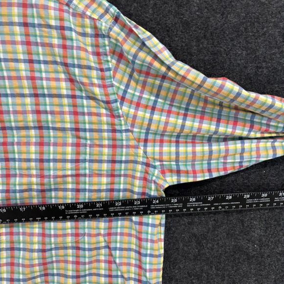 Alan Flusser Shirt Men's Large Multicolor Plaid Button Down Cotton Pocket Casual - Picture 6 of 9